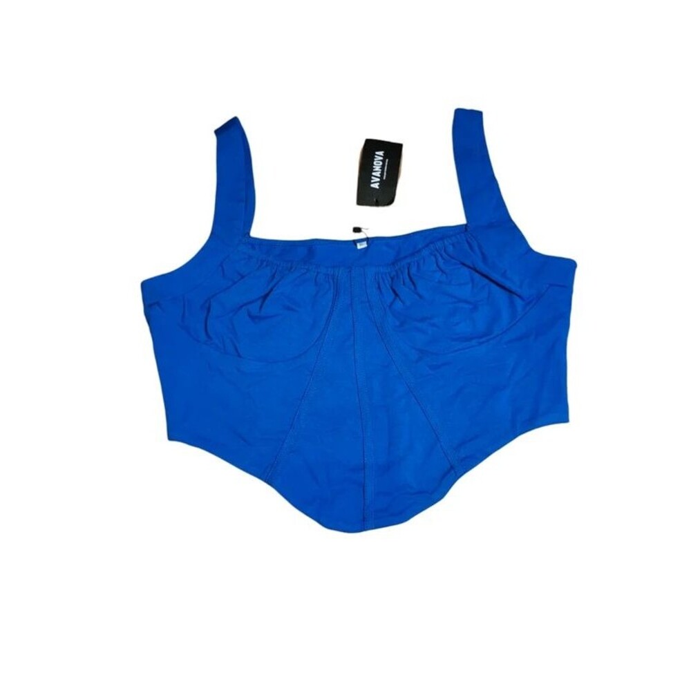 Avanova Blue Bustier-Style Crop Top New With Tags XL